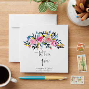 Let Love Grow Rose Gold Boho Wedding Seed Packet  Envelope