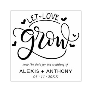 Let love grow - Save the date Rubber Stamp