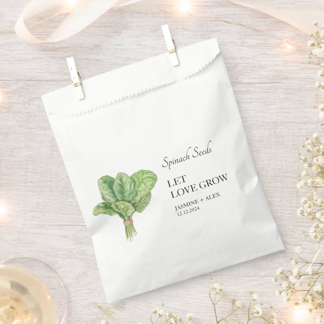 Let Love Grow | Spinach Seed Wedding Favour Bag (Clipped)
