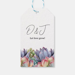 “Let Love Grow” Succulent Wedding Gift Tag