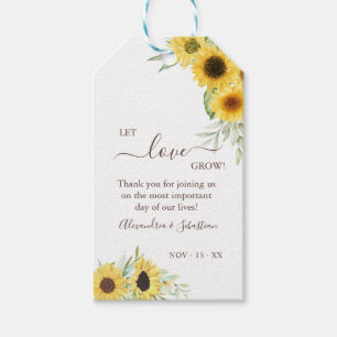Let Love Grow Sunflower Greenery Wedding Gift Tags