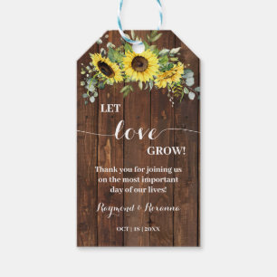 Let Love Grow Sunflowers Greenery Wedding Favour Gift Tags