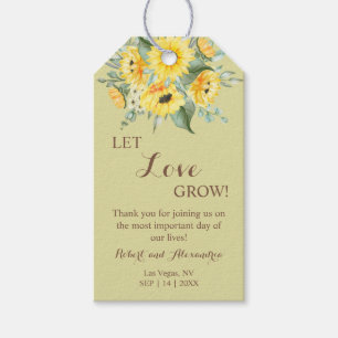 Let Love Grow Sunflowers Wedding Favour Gift Tags