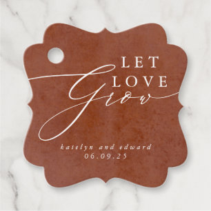 Let Love Grow Terracotta Floral Pampas Grass Favour Tags