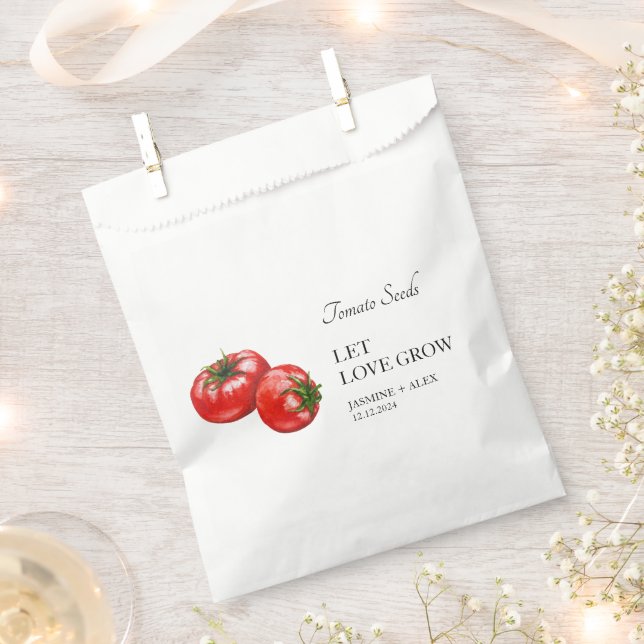 Let Love Grow | Tomato Seed Wedding Favour Bag (Clipped)
