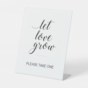 Let Love Grow Wedding Botanical Favours Pedestal Sign