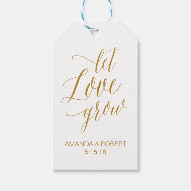 Let Love Grow Wedding Favour Tag (Front)
