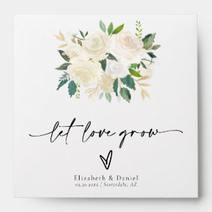 Let Love Grow White Boho Wedding Favour Seed Packe Envelope