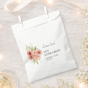 Let Love Grow Zinnia Seed Wedding Favour Bag