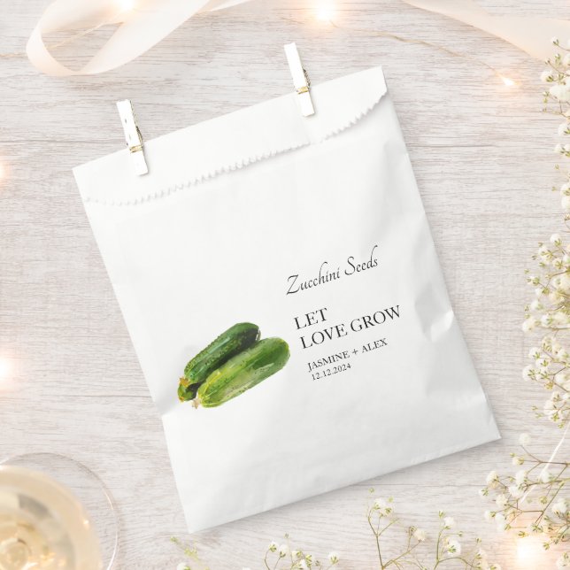 Let Love Grow | Zucchini Seed Wedding Favour Bag (Clipped)