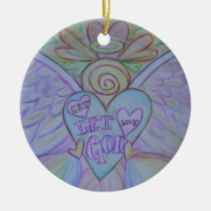 Let Love, Let God Angel Art Holiday Ornament