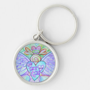 Let Love Let God Guardian Angel Keychain