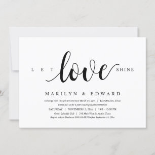 Let love shine, Modern Post Wedding Elopement Invitation