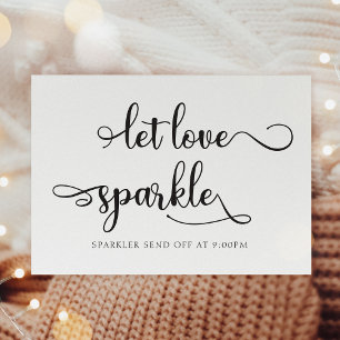 "Let love sparkle" Black sparkler Wedding Sign