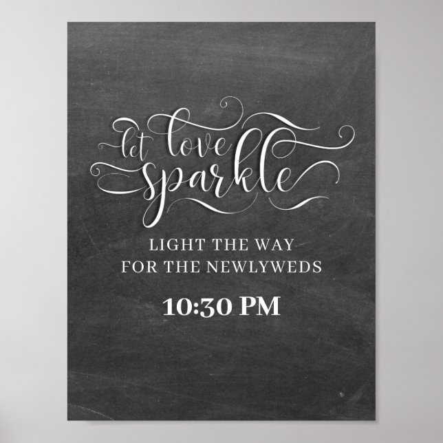 Let Love Sparkle Chalkboard Wedding Sign (Front)