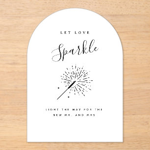 Let Love Sparkle Modern Minimalist Wedding  Acrylic Invitations
