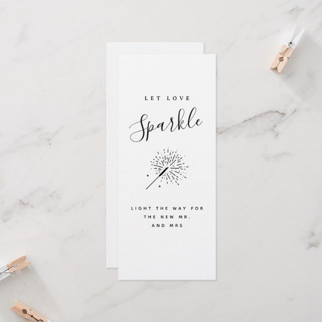 Let Love Sparkle Modern Minimalist Wedding  Invitation (Front/Back In Situ)