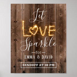 Let Love Sparkle   Rustic Barn Wood Wedding Sign
