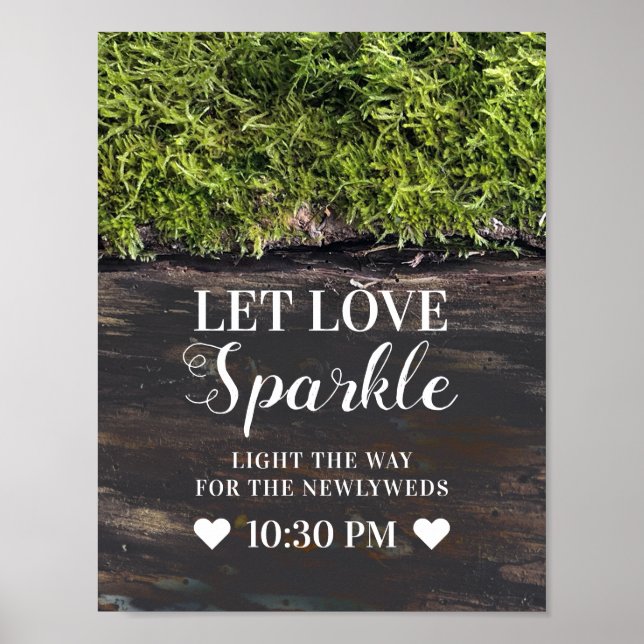 Let Love Sparkle Rustic Country Wedding Sign (Front)