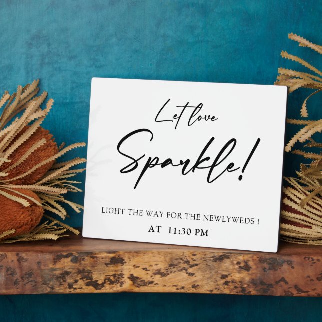 Let love sparkle sign Tabletop Plaque with Easel (Side)