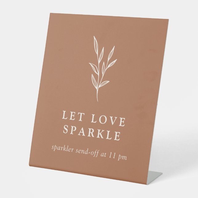 Let Love Sparkle Sparkler Send Off Pedestal Sign (Front)