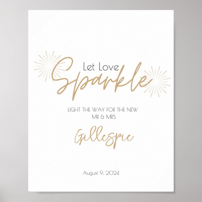 Let Love Sparkle Sparkler Send Off Poster Print (Front)
