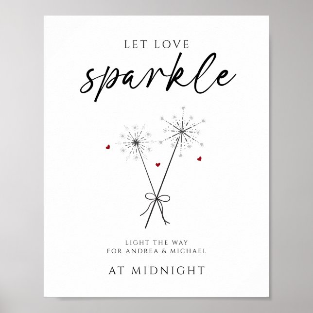 Let Love Sparkle - Sparkler Sendoff Casual Wedding Poster (Front)