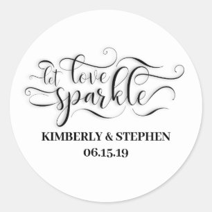 Let Love Sparkle Wedding Classic Round Sticker