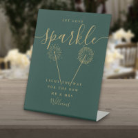 Let Love Sparkle Wedding Emerald And Gold Script