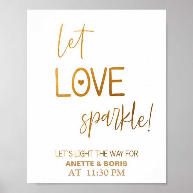 Let love sparkle wedding sign 8x10 poster (Front)
