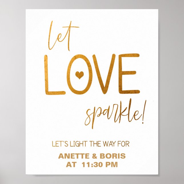 Let love sparkle wedding sign 8x10 poster (Front)