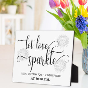 Let love sparkle wedding sign Tabletop Plaque