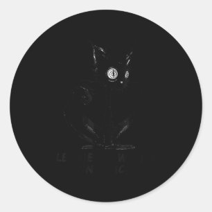 Let Me Be Weird In Peace Black Cat Graphic  Classic Round Sticker