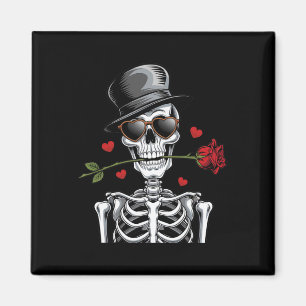 Let Me Be Your Valentine's Day Skull, And Roses - Magnet