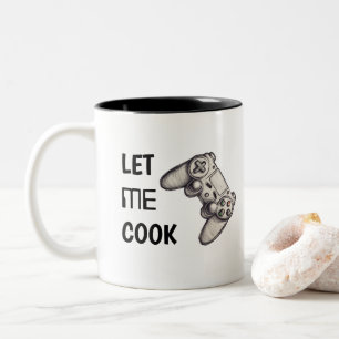 Let Me Cook Funny Video Game Controller Two-Tone Coffee Mug