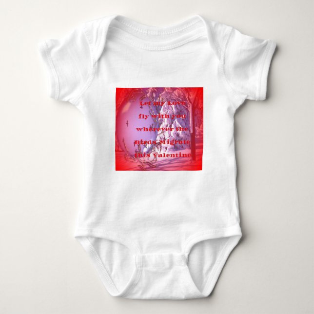 Let me fly with you to valentine.png baby bodysuit (Front)