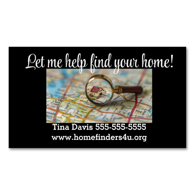 "Let me help..." Realtor Business Card Magnet (Front)