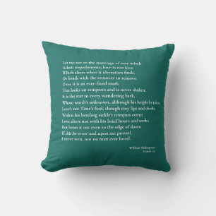 "Let me not to the marriage of true minds" Sonnet Cushion