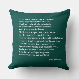 "Let me not to the marriage of true minds" Sonnet Cushion