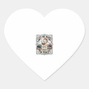 Let Me Read In Peace Ghost Book Lover Halloween De Heart Sticker