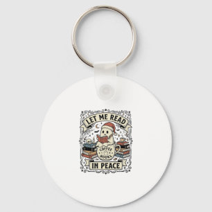 Let Me Read In Peace Ghost Book Lover Halloween De Key Ring