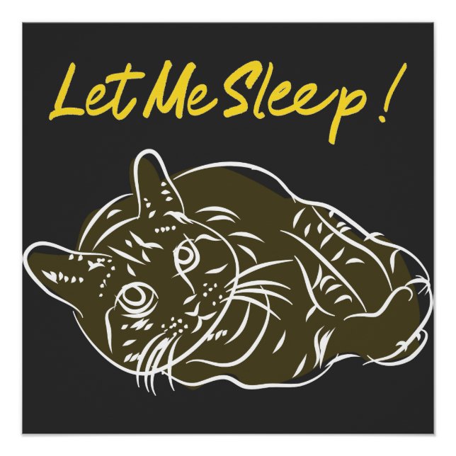 Let Me Sleep! Funny Quote Poster (Front)