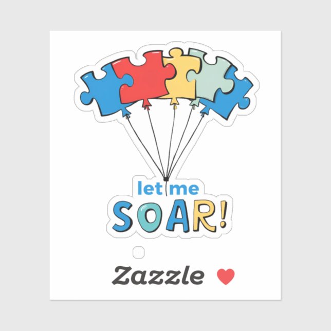 Let Me Soar - Autism Awareness Puzzle Balloon (Sheet)