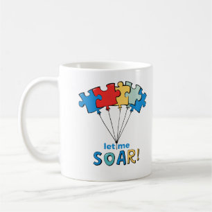 Let Me Soar - Autism Awareness Puzzle Balloon Coffee Mug