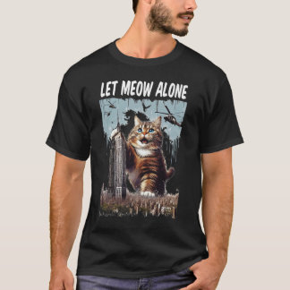 Let Meow Alone Men Black T-Shirt