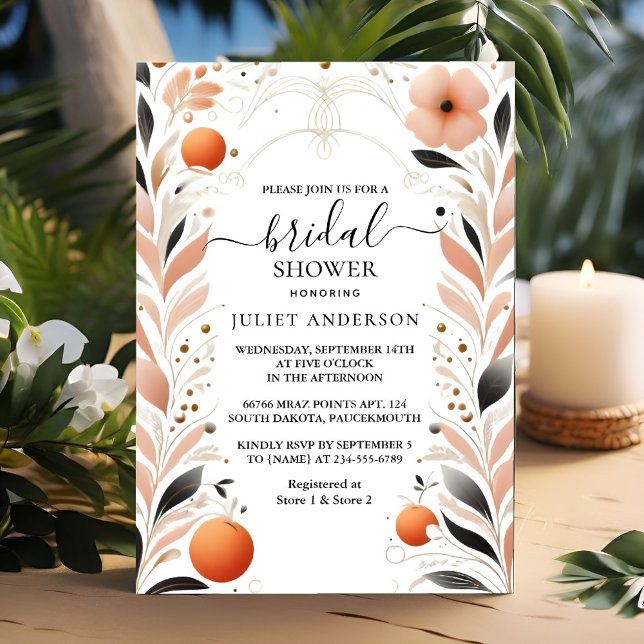 Let Orange 70s 80s 90s Pink Colourful Bridal Showe Invitation (Creator Uploaded)