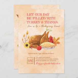 Let Our Day Be Filled with Turkey and Thanks Invitation