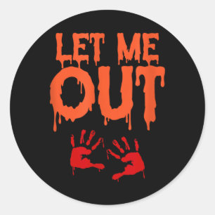 Let Out Funny Pregnant Halloween Costume Baby Classic Round Sticker