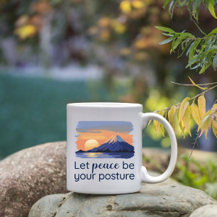 Let Peace Be Your Posture Mountain Sunset Coffee Mug