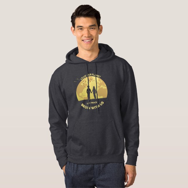 Let Peace Begin with Us | Men's Hoodie (Front Full)